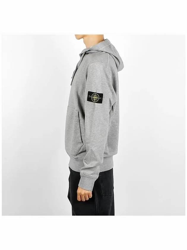 Cotton Fleece Garment Dyed Hoodie Grey - STONE ISLAND - BALAAN 4