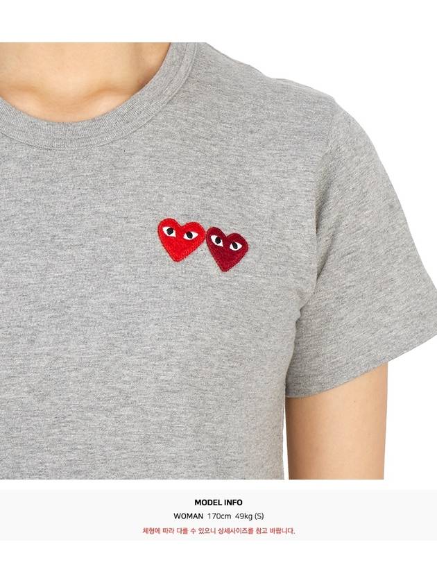 Comme des Gar ons Double Wappen Women s Short Sleeve T Shirt AZ T225 051 3 - COMME DES GARCONS PLAY - BALAAN 8