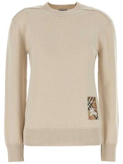 Check Label Wool Knit Top Nutmeg - BURBERRY - BALAAN 2