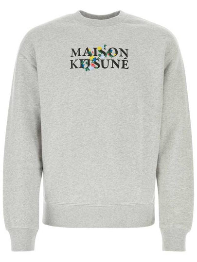 Flower Logo Print Comfort Sweatshirt Light Gray - MAISON KITSUNE - BALAAN 2