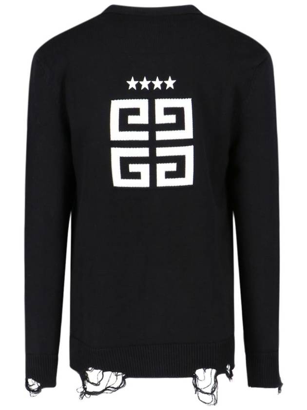 Back Logo Cardigan Black - GIVENCHY - BALAAN 3