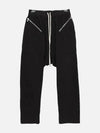 Zipper Cargo Pocket Cotton Track Pants Black - RICK OWENS - BALAAN 3