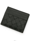 Intrecciato Leather Card Wallet Black - BOTTEGA VENETA - BALAAN 3