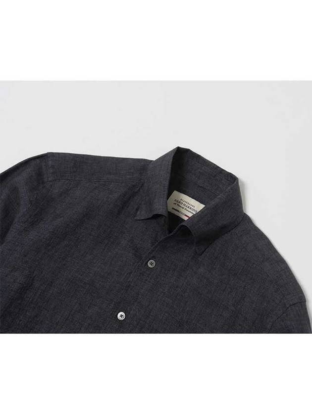 Dilabe one piece collar linen shirt CHARCOAL - BLACKBROWN - BALAAN 4