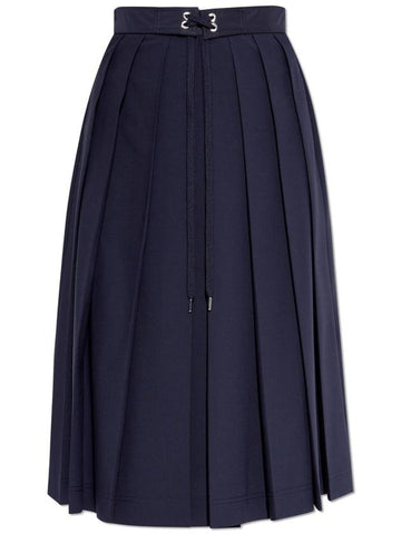 Moncler Pleated Skirt, Women's, Navy Blue - MONCLER - BALAAN 1