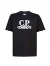 30/1 Jersey Logo Print Short Sleeve T-Shirt Black - CP COMPANY - BALAAN 1