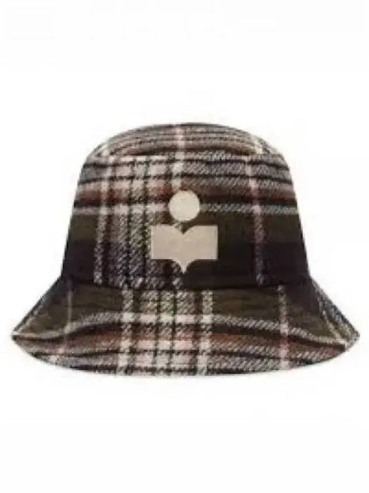 Haleyh Wool Blend Check Bucket Hat Green - ISABEL MARANT - BALAAN 2