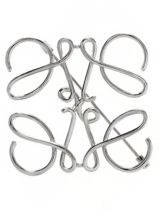 Anagram Metal Brooch Silver - LOEWE - BALAAN.