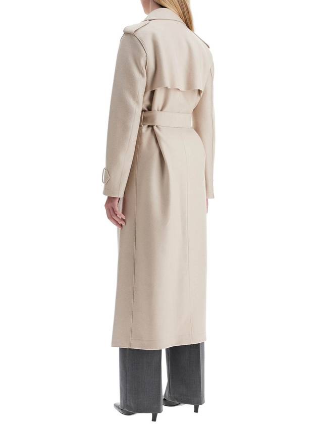 pressed wool robe coat with nine words - HARRIS WHARF LONDON - BALAAN 3