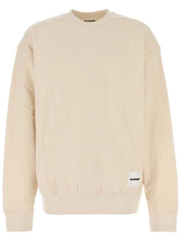 Logo Patch Crew Neck Oversized Sweatshirt Ivory - JIL SANDER - BALAAN 2