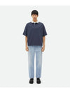 Relaxed Fit Washed-Out Cotton Polo Shirt Navy - BOTTEGA VENETA - BALAAN 1