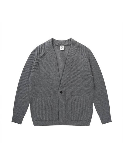 Wool Texture Cardigan Grey - SOLEW - BALAAN 2