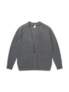 Men's Wool Texture Cardigan Gray SW21ISW09GE - SOLEW - BALAAN 2