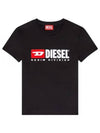 T Sli Div Short Sleeve T-Shirt Black - DIESEL - BALAAN 1