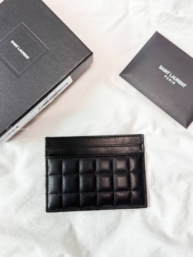 Cassandre Quilting Leather Card Wallet Black - SAINT LAURENT - BALAAN 3