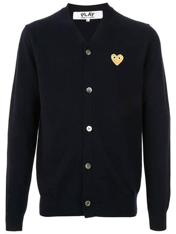 Men s Gold Heart Waffen Wool Cardigan Black P1N050 AX N050 051 1 - COMME DES GARCONS - BALAAN 1