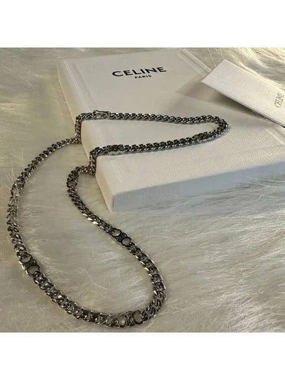 Men's Triomphe Gourmet Necklace Silver - CELINE - BALAAN 2