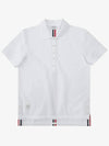 Classic Pique Center Back Stripe Relaxed Fit Short Sleeve Polo Shirt White - THOM BROWNE - BALAAN 2