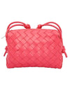 Intrecciato Loop Small Leather Cross Bag Pink - BOTTEGA VENETA - BALAAN 1