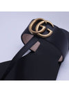 Women's GG Marmont T Strap Leather Flip Flops Black - GUCCI - BALAAN 4