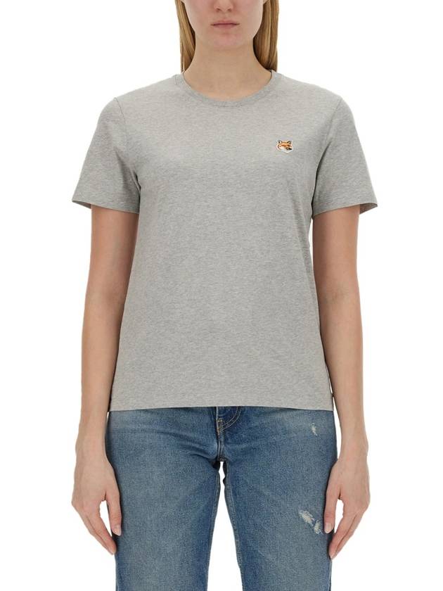 Fox Head Patch Regular Short Sleeve T-Shirt Grey - MAISON KITSUNE - BALAAN 3