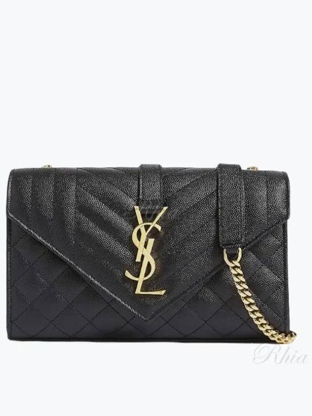 Matelasse Envelope Small Shoulder Bag Black - SAINT LAURENT - BALAAN 2