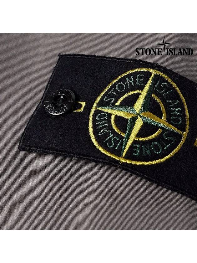 Cotton Twill Stretch Hooded Jacket Dove Grey - STONE ISLAND - BALAAN 4