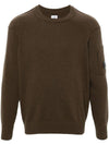 Lambswool GRS Crew Neck Knit Top Green - CP COMPANY - BALAAN 1