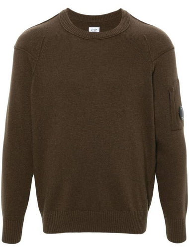 Lambswool GRS Crew Neck Knit Top Green - CP COMPANY - BALAAN 1