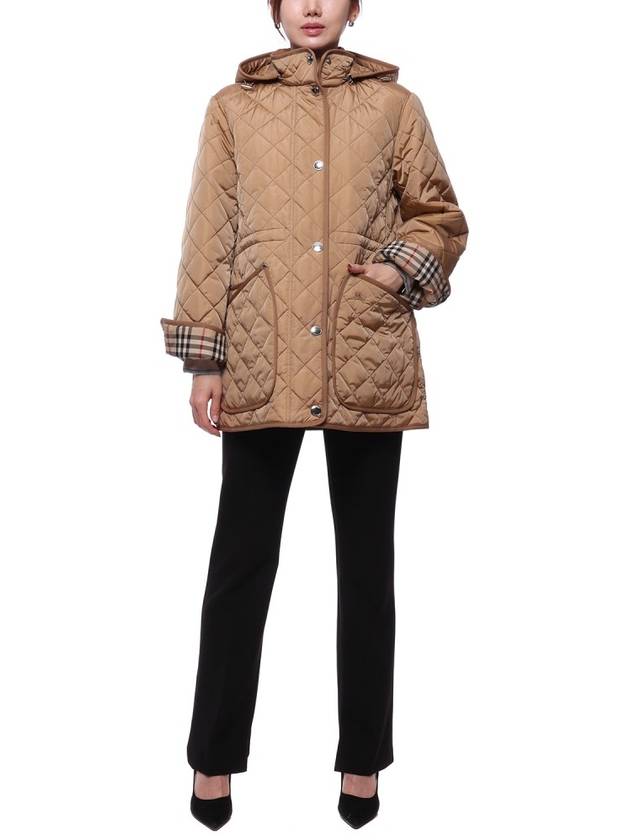 Diamond Quilted Nylon Jacket Archive Beige - BURBERRY - BALAAN 4