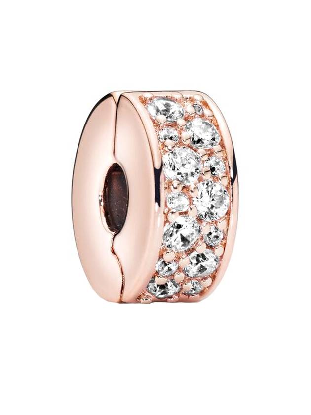 Clear Pave Clip Charm Rose Gold - PANDORA - BALAAN 1