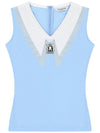 C23MTS007W Lace Point Top Sky blue - CHUCUCHU - BALAAN 1