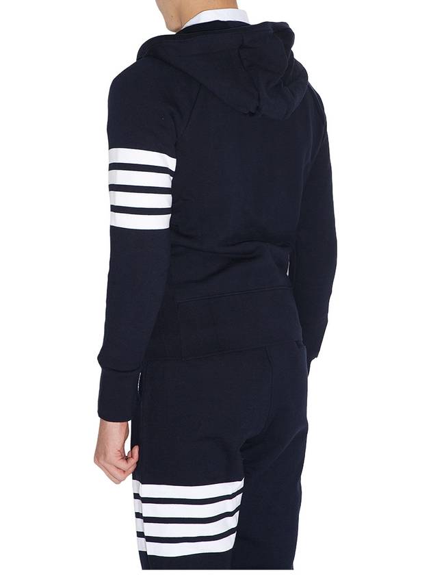 Engineered 4 Bar Diagonal Zip Up Hoodie Navy - THOM BROWNE - BALAAN 5