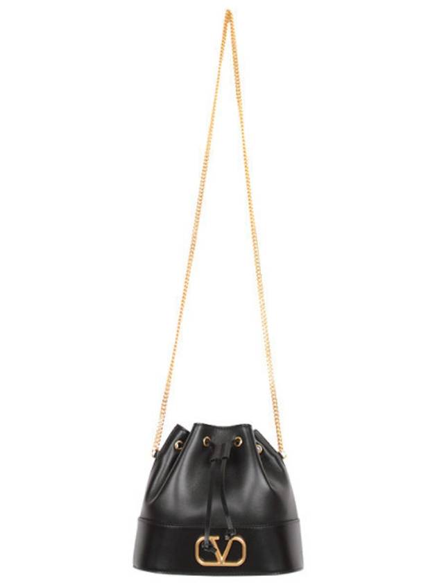 VLogo Chain Bucket Bag Black - VALENTINO - BALAAN 9