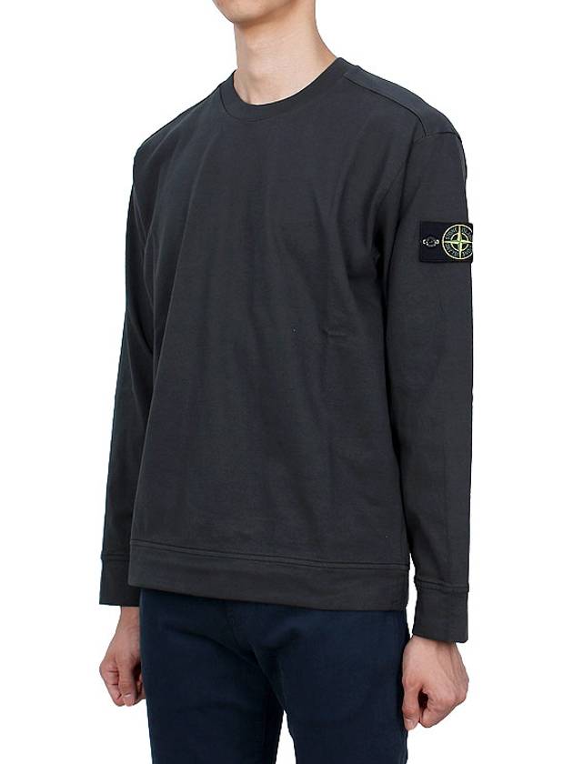 Crewneck Heavy Cotton Jersey Sweatshirt Lead Grey - STONE ISLAND - BALAAN 4