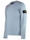 Compass Badge Ribbed Cotton Knit Top Sky Blue - STONE ISLAND - BALAAN 4