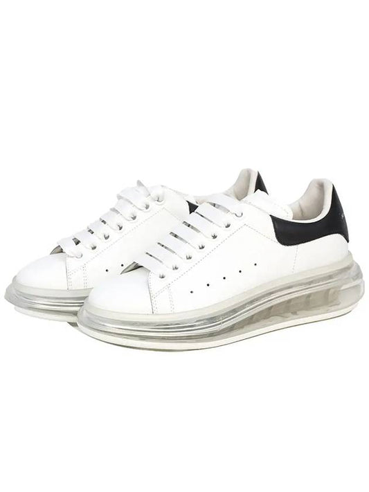 Oversized Clear Sole Low Top Sneakers Black White - ALEXANDER MCQUEEN - BALAAN 2