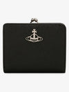 ORB Logo Half Wallet Black - VIVIENNE WESTWOOD - BALAAN 3