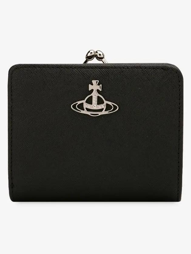 ORB Logo Half Wallet Black - VIVIENNE WESTWOOD - BALAAN 3