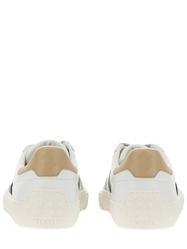 Leather Suede Low Top Sneakers White Black - TOD'S - BALAAN 7