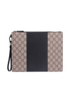 GG Eden Supreme Canvas Clutch Bag Black Beige - GUCCI - BALAAN 1