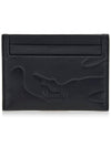 Camouflage Embossed Leather Card Wallet Black - MULBERRY - BALAAN 2