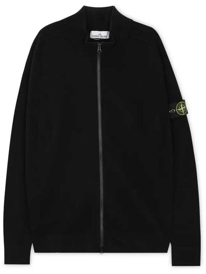 503A1 Stretch RWS Wool Knit Cardigan Black - STONE ISLAND - BALAAN 2