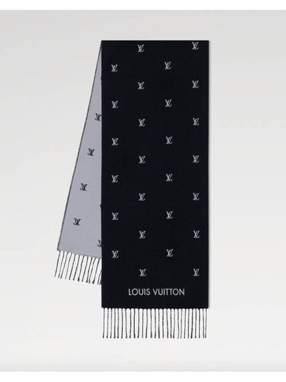 Men s Scarf LV Blason Wool Muffler Black M77269 - LOUIS VUITTON - BALAAN 2