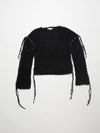 Lacing Drop Shoulder Knit Top Black - ACNE STUDIOS - BALAAN 2