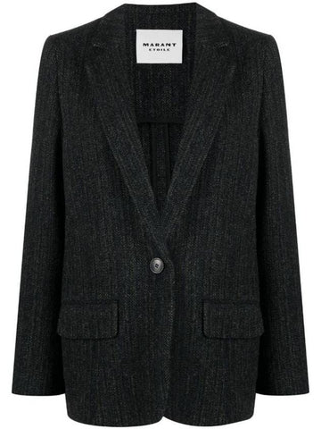 Charlyne Single Breasted Wool Blazer Jacket Black - ISABEL MARANT - BALAAN 1