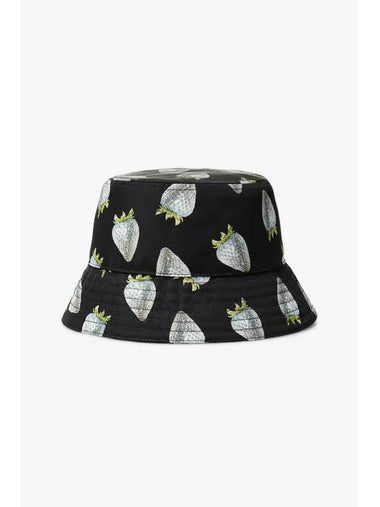 STELLA McCARTNEY Strawberry Print Nylon Bucket Hat Black - STELLA MCCARTNEY - BALAAN 1