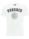 logo print short sleeve t-shirt white - VERSACE - BALAAN.