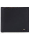 Logo Leather Half Wallet Black - PAUL SMITH - BALAAN 1