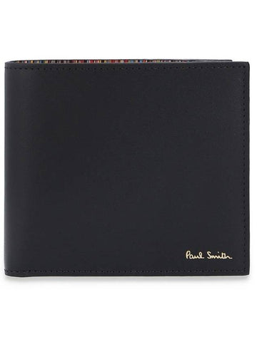 Logo Leather Half Wallet Black - PAUL SMITH - BALAAN 1